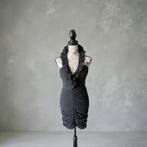 Elegant Black Ruffled Dress